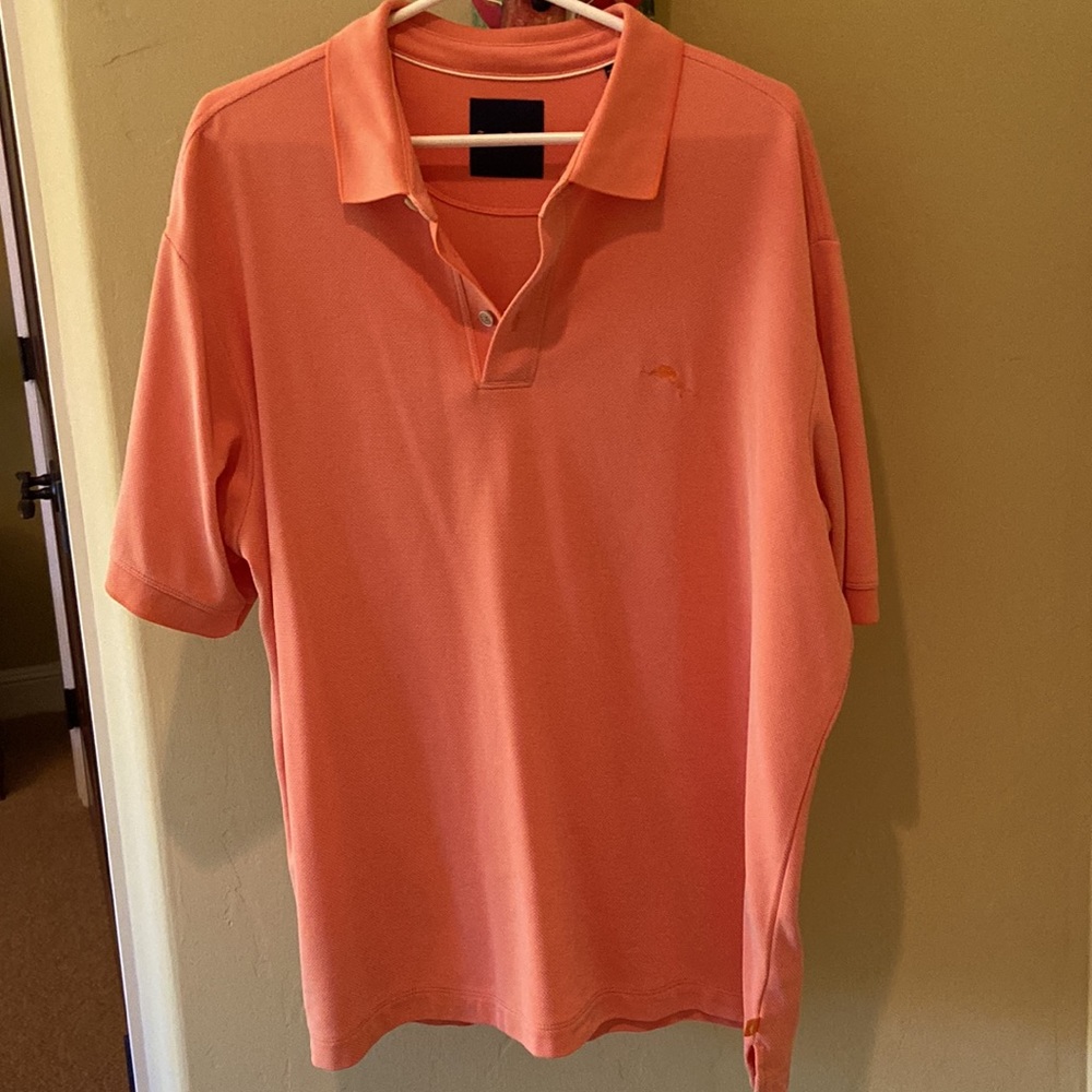 Mens XL Tommy Bahama Coral Short Sleeve Polo Shirt